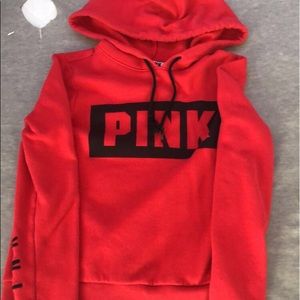 red sweatshirt from pink